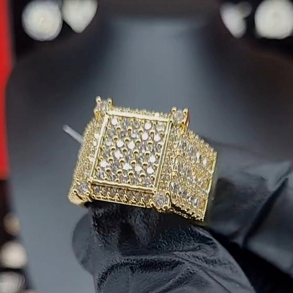 14k gold over silver men's ring - Picture 2 of 2